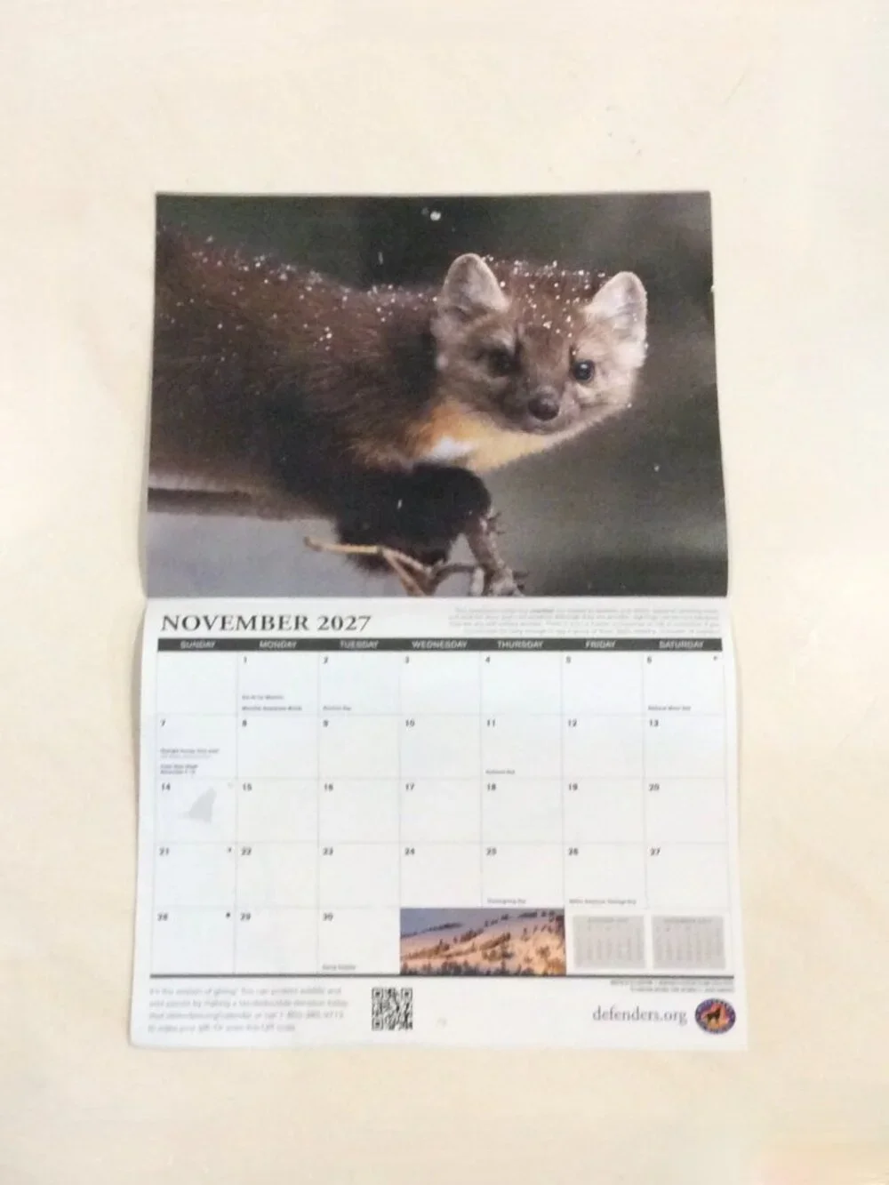Defenders of Wildlife 2026-2027 Eighteen-Month Calendar